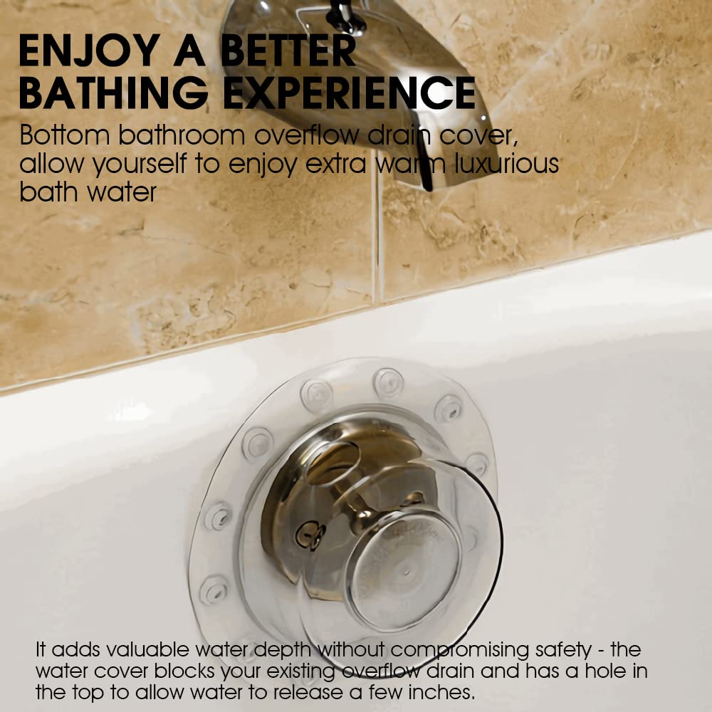 HASTHIP Overflow Drain Cover for Tub, Drain Block, Water Stopper Plug, Bath Essentials for Women, Suction Cup Seal, Best Gifts for Mom, Spa & Bath Accessories, 4 Diameter, Clear HASTHIP Overflow Drain Cover for Tub, Drain Block, Water Stopper Plug, Bath Essentials for Women, Suction Cup Seal, Best Gifts for Mom, Spa & Bath Accessories, 4 Diameter, Clear